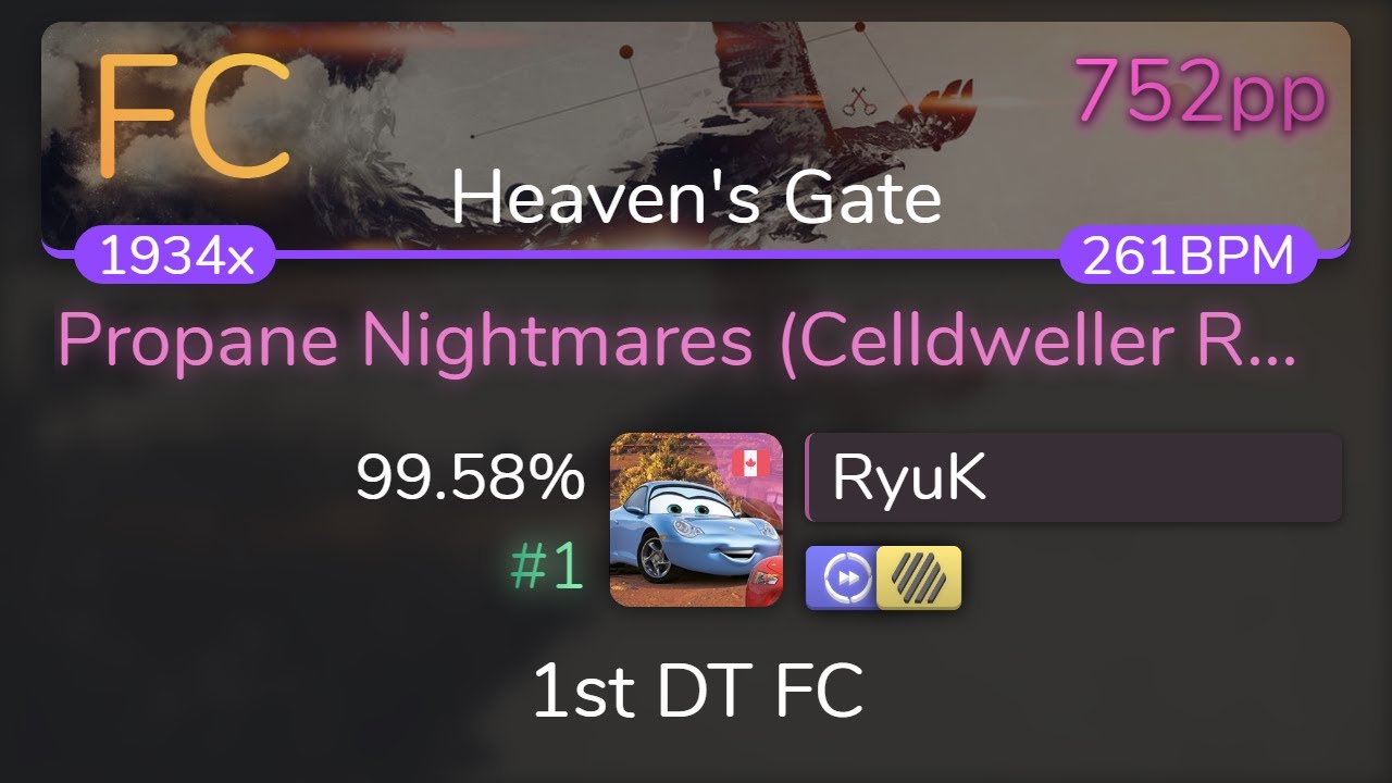 [图][Live] RyuK | Pendulum - Propane Nightmares [Heaven's Gate] 1st +HDDT FC 99.58%