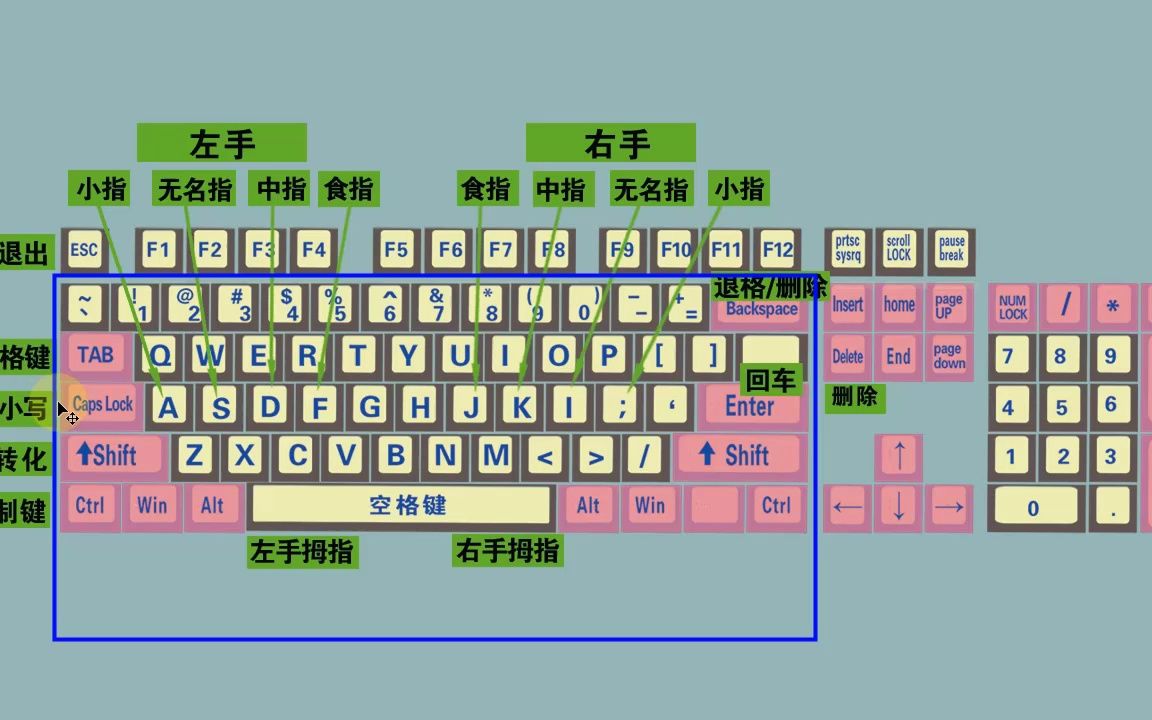 电脑初学者认识键盘和键盘正确打字方法
