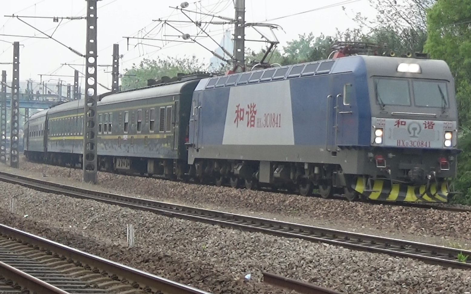 【hxd3c-0841(上局合段)】k466次(宁波-西安)(片头是上局合段df11