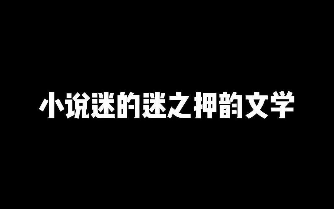 小说迷都是押韵鬼才,来评论区比拼一下!哔哩哔哩bilibili