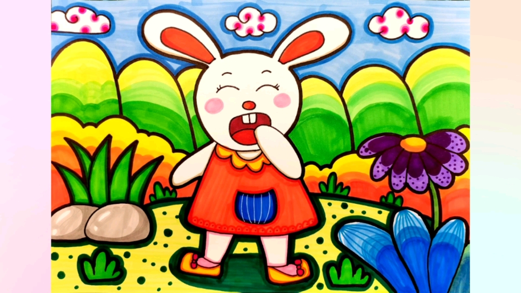 可爱的小白兔 简笔画 儿童画 卡通画 少儿美术 画画
