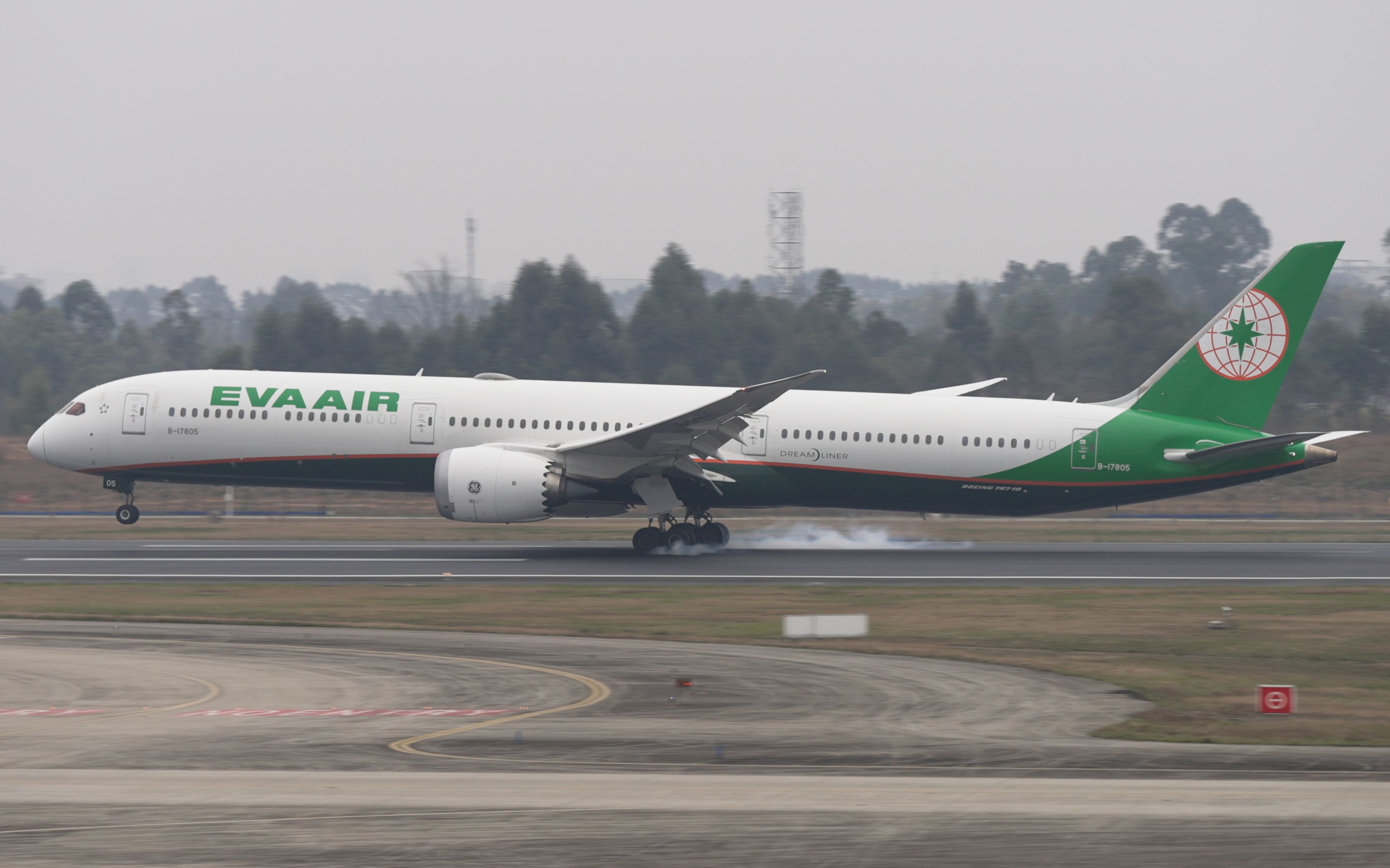 [4k] 长荣航空 波音787-10 b-17805 落地成都双流机场02r跑道