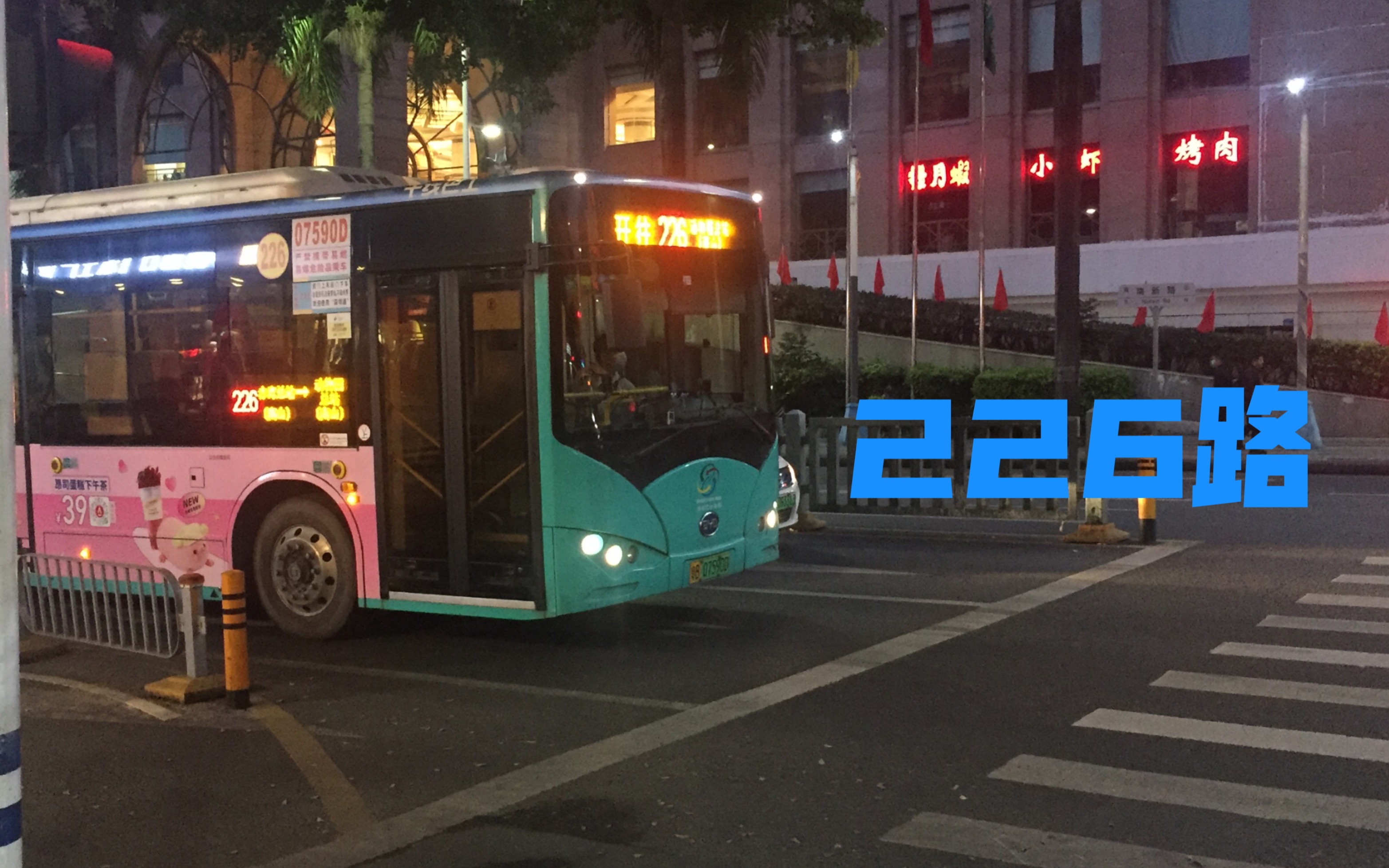【深圳公交】巴士集团226路(赤湾总站-动物园总站)比亚迪纯电动客车k8