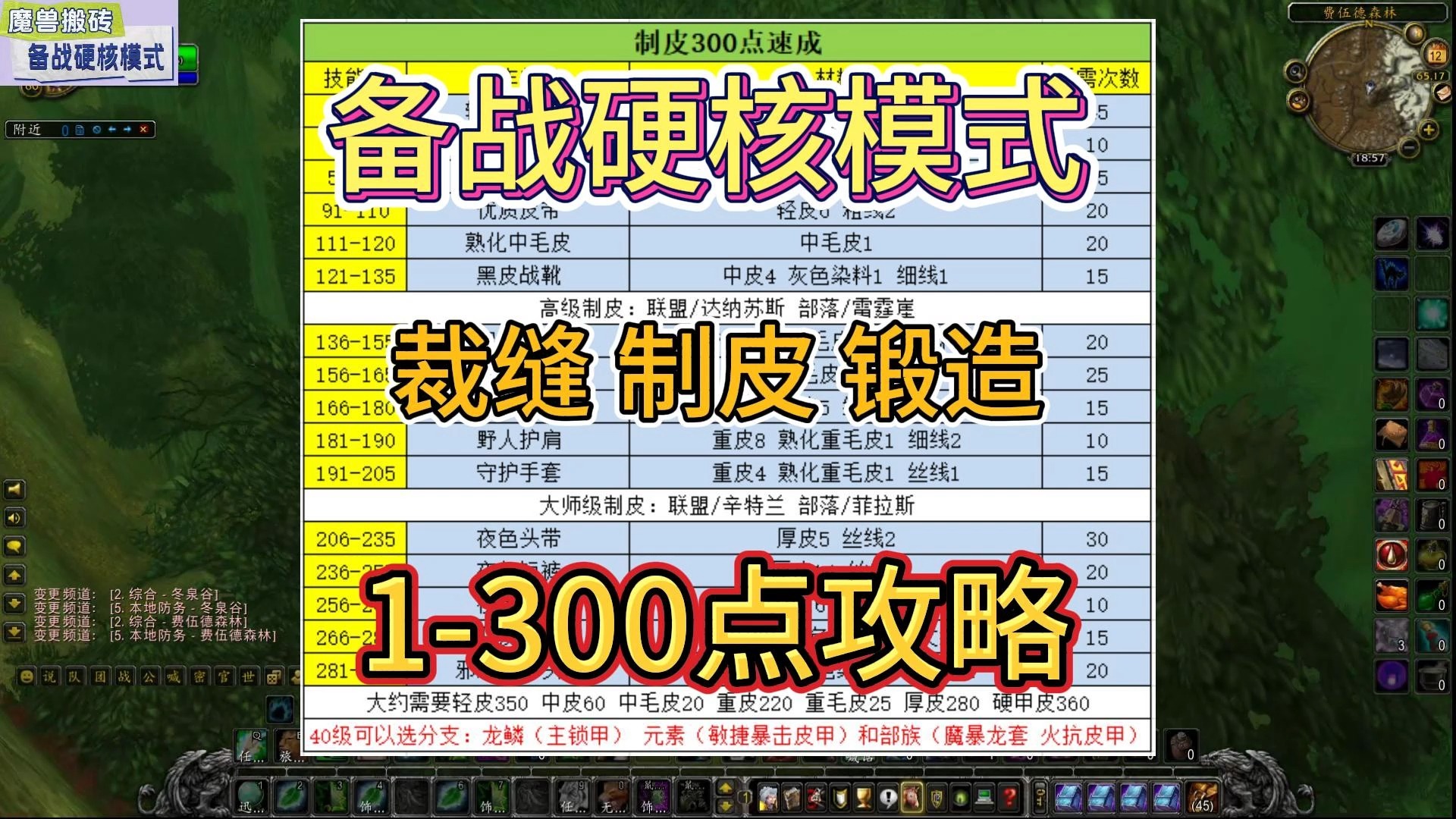 魔兽世界60级硬核 裁缝制皮锻造 1300点攻略哔哩哔哩bilibili魔兽世界