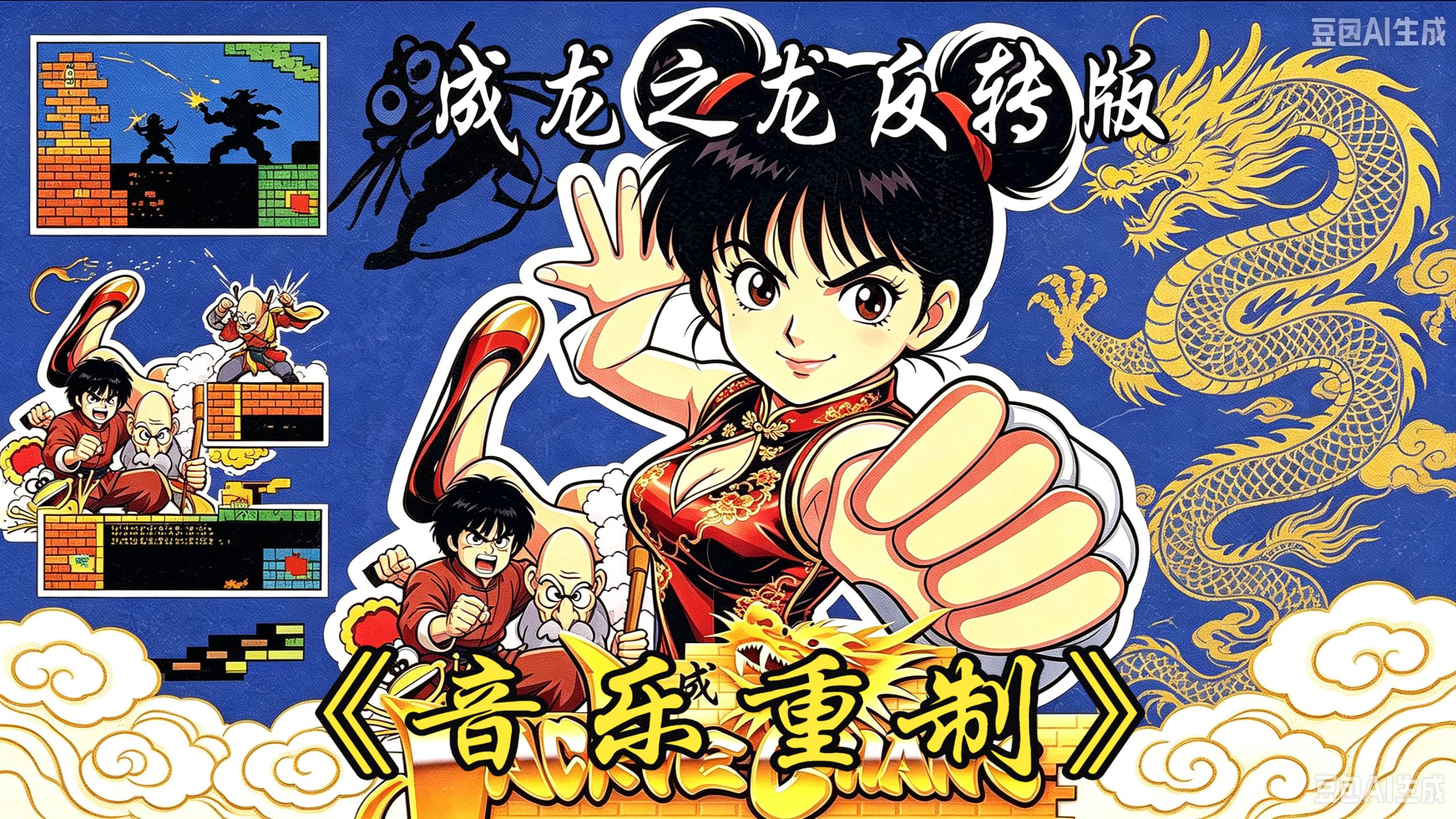 反转童年！成龙之龙反转版 BGM重制，功夫少女勇救心上人