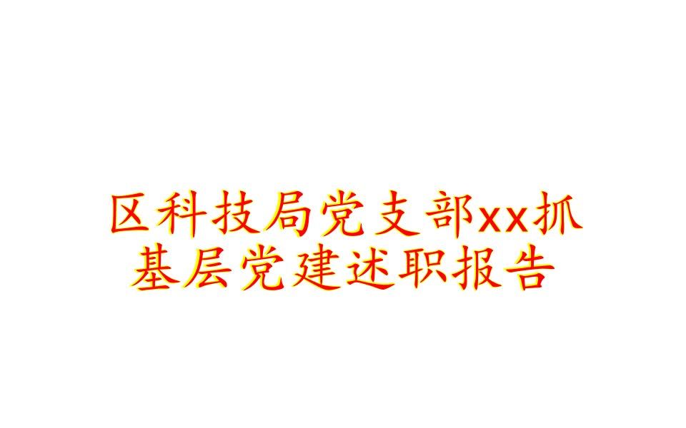 区科技局党支部xx抓基层党建述职报告哔哩哔哩bilibili