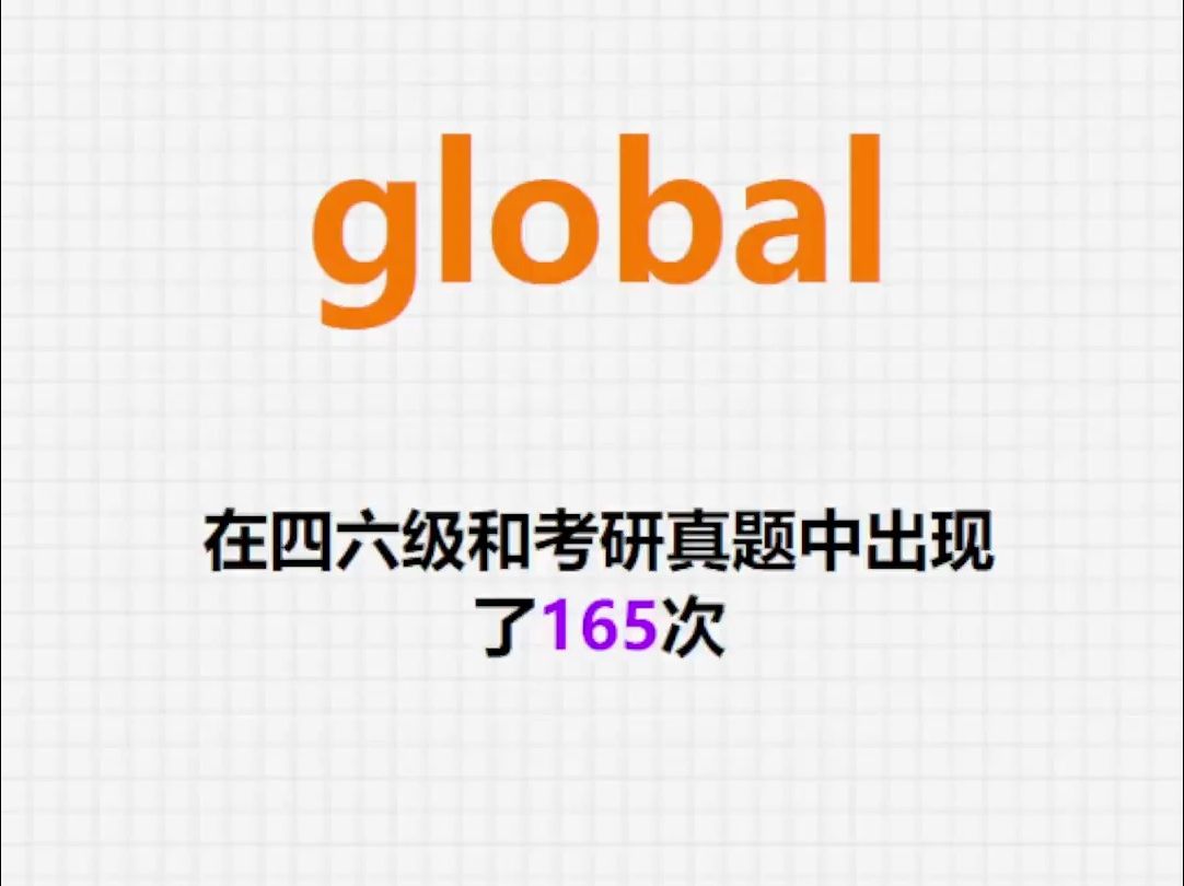 高频单词:global哔哩哔哩bilibili