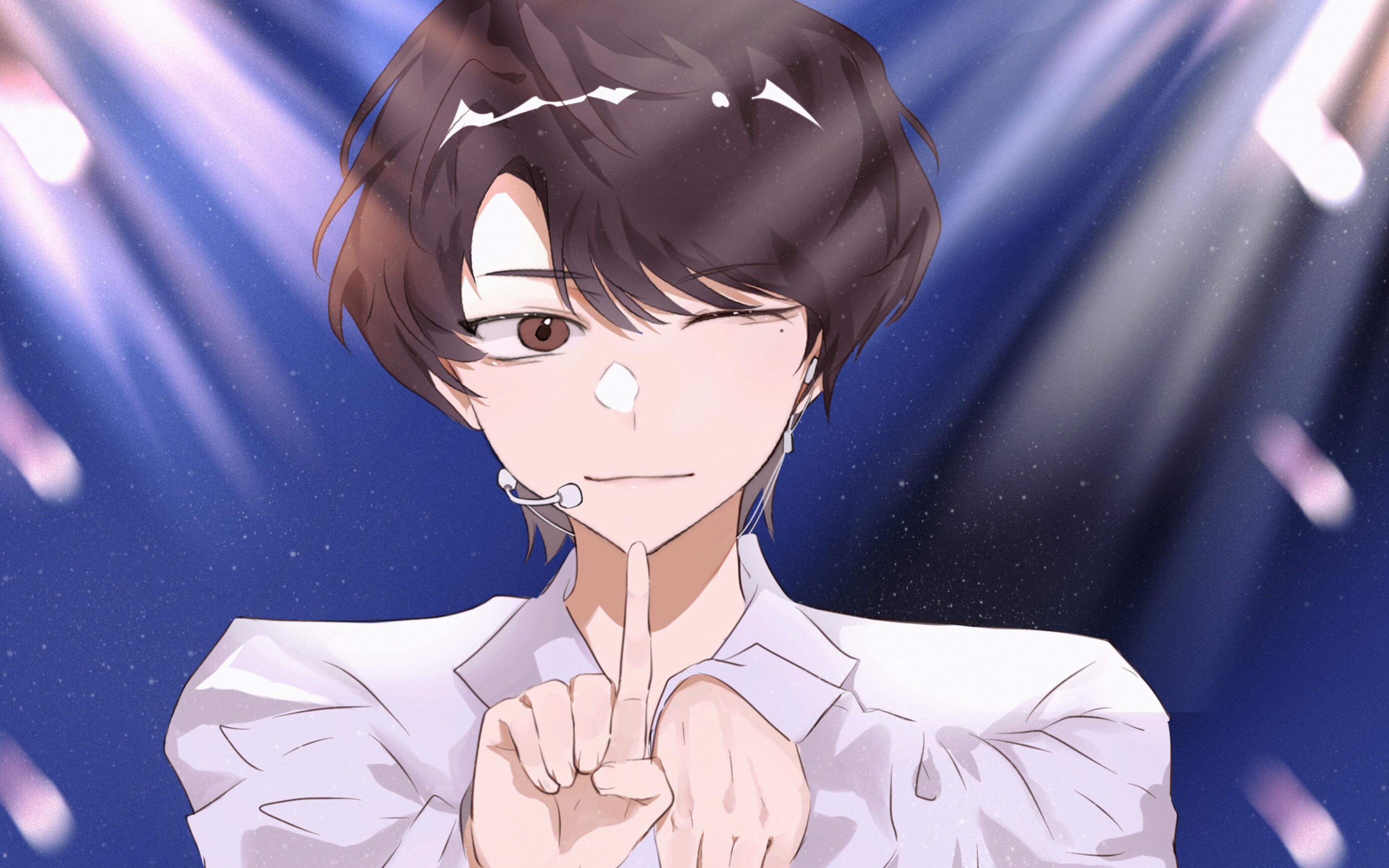 【指绘/into1-刘宇】聚光灯的焦点(procreate绘画过程)