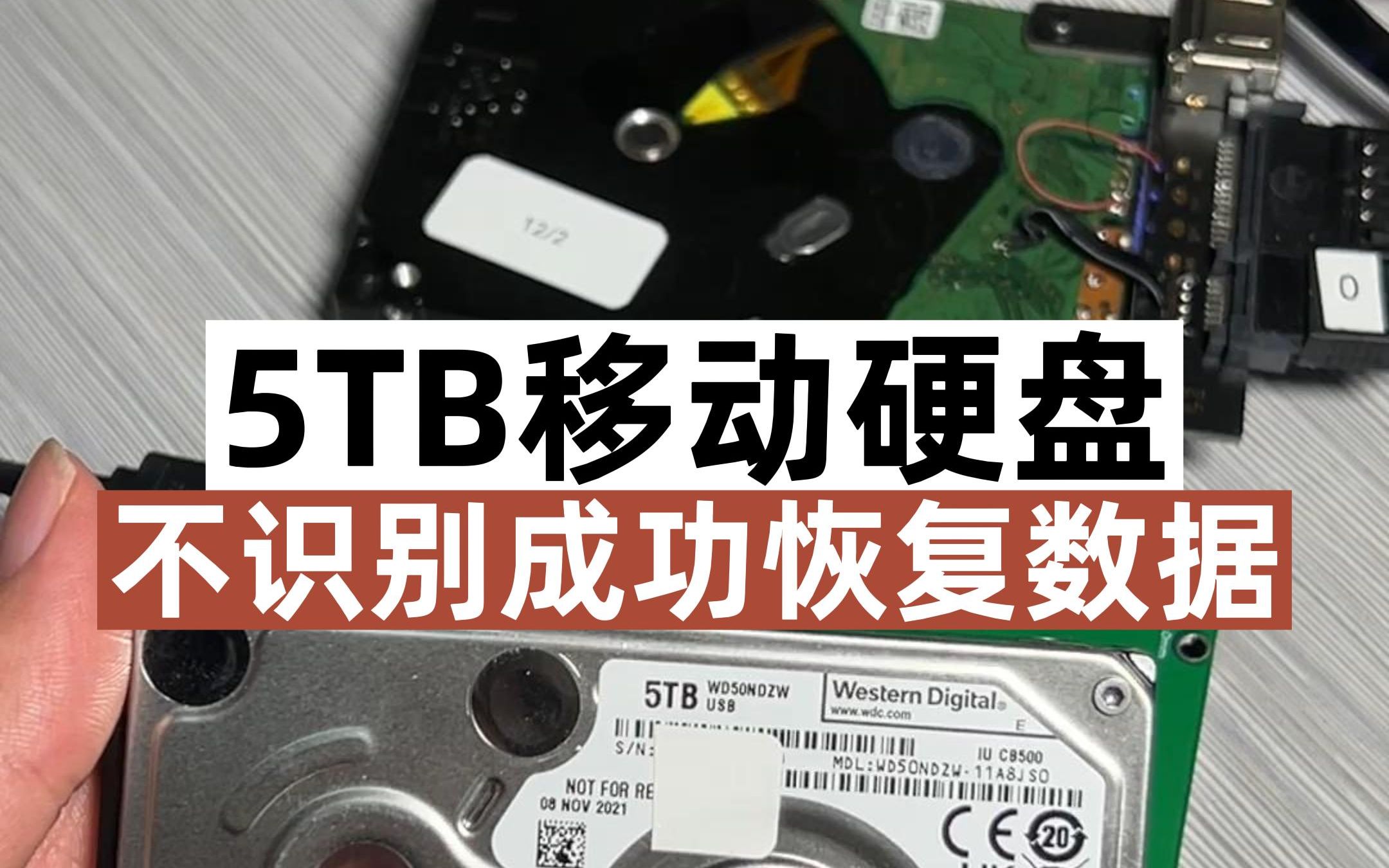 西数5TB的移动硬盘,磁头损坏造成硬盘不识别成功恢复数据.哔哩哔哩bilibili