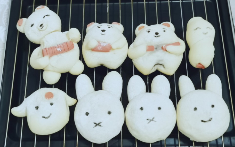 自制卡通天使面包兔子|米菲兔面包