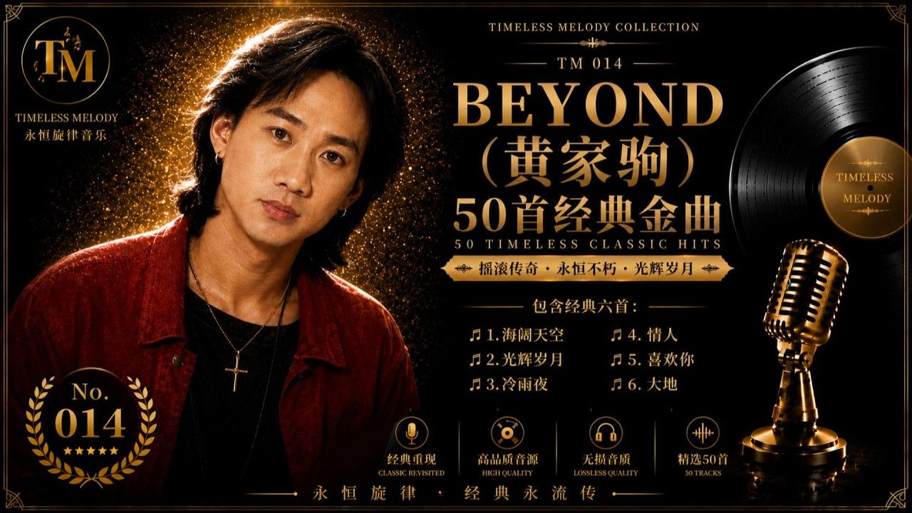 BEYOND（黄家驹）50首经典金曲｜海阔天空・光辉岁月・真的爱你・喜欢你｜摇滚传奇永恒旋律｜Timeless Melody TM014