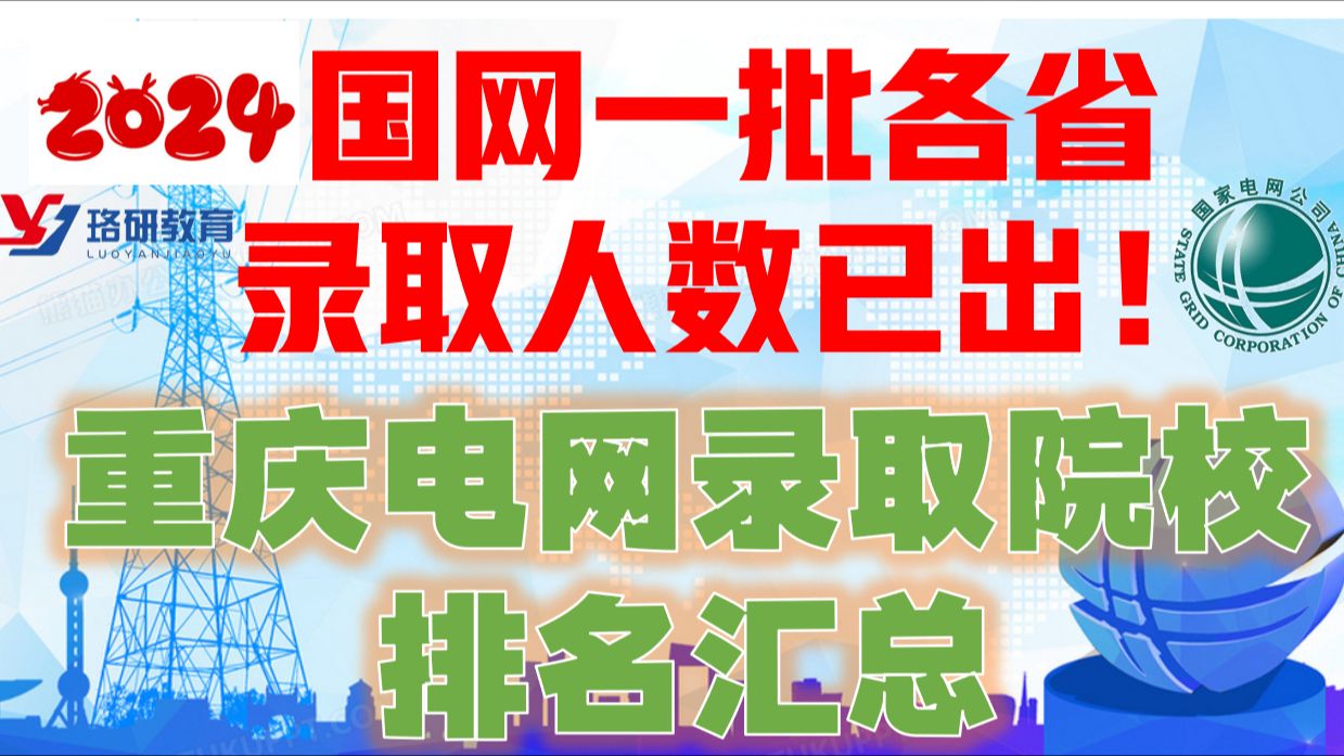 【重庆电网】2024国网各省录取院校排名之重庆电网,看看一批都录用了那些院校?||国家电网||南方电网||电气工程||电气就业指导||国网招聘||电网考哔哩哔哩...