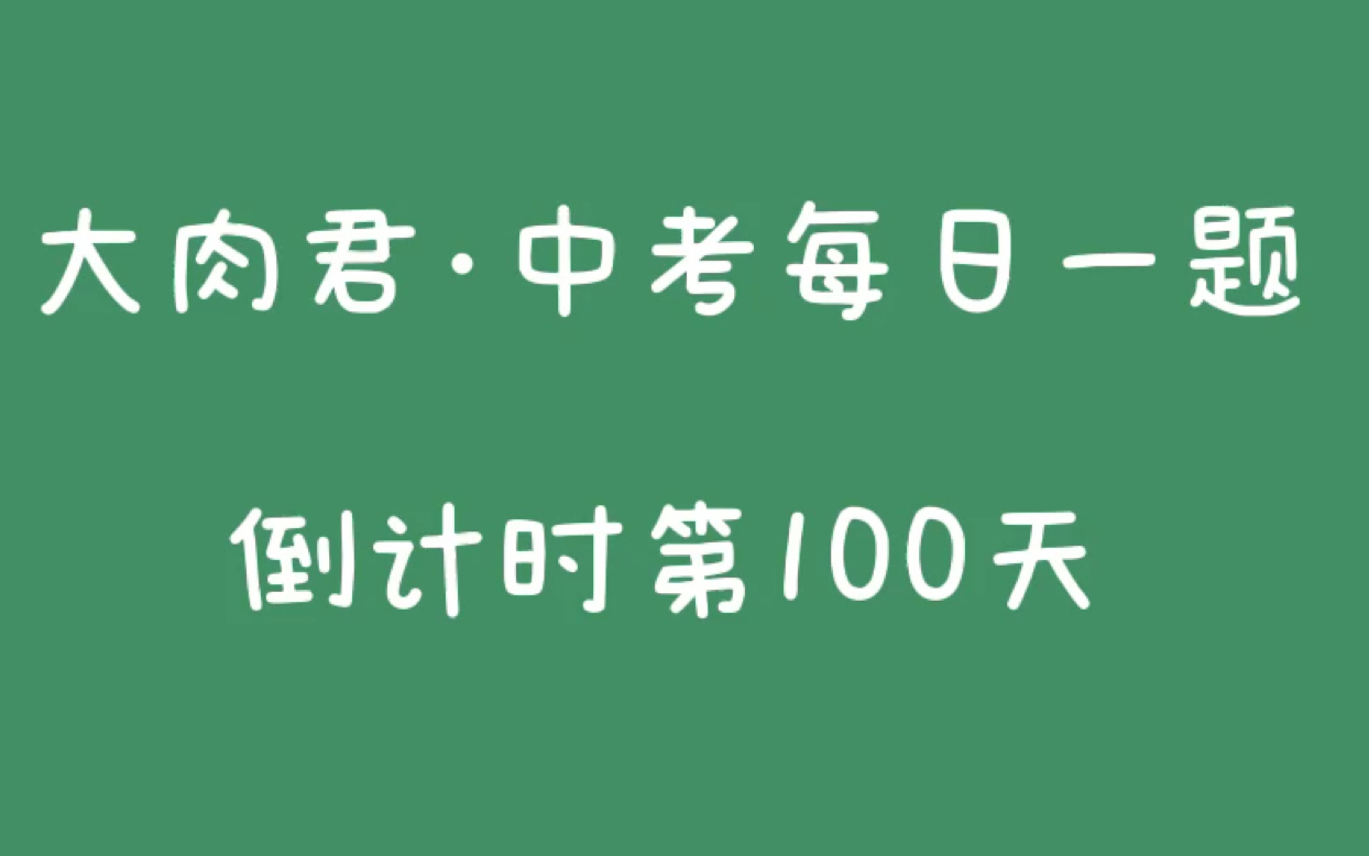 大肉君2020中考倒计时第100天