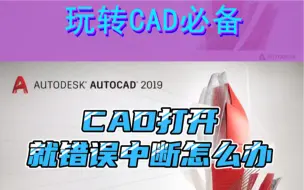 Download Video: CAD打开就错误中断怎么办