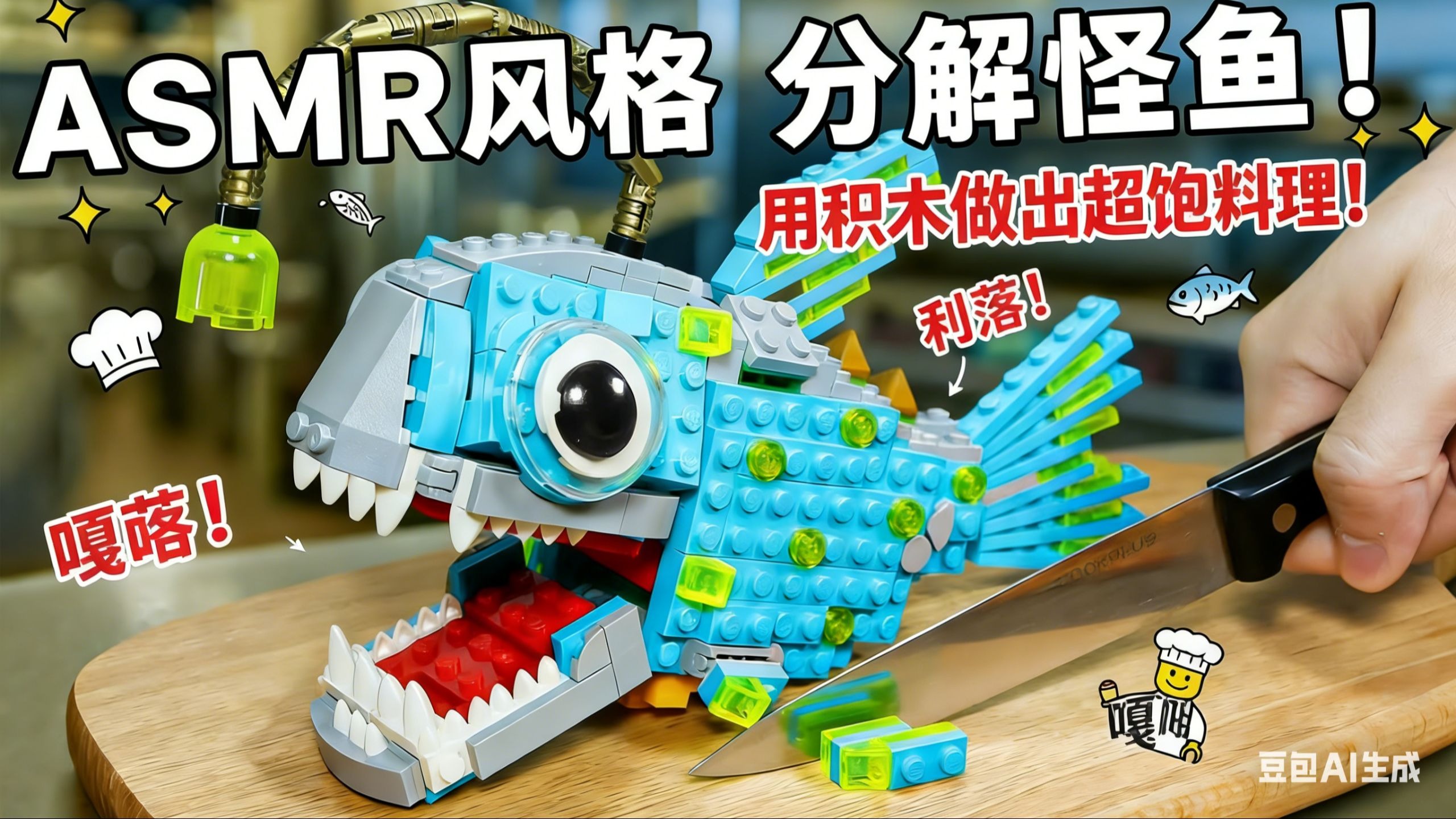 令人震惊的乐高鱼切割