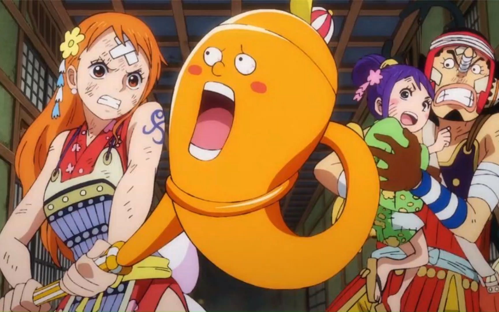 海贼王1037集全篇:桃之助硬气掉下鬼岛,天候棒和宙斯合二为一!