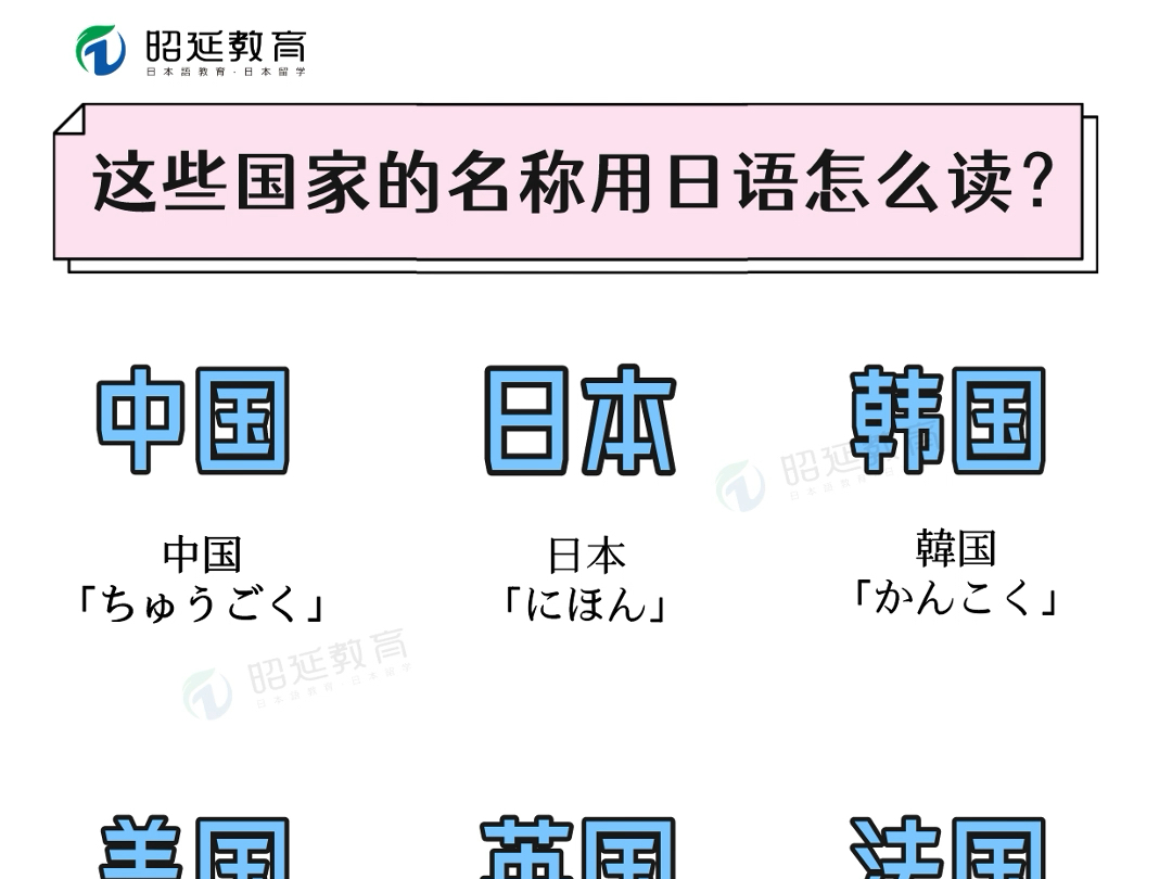 昭延日语|基础词汇11.7,这些国家名称用日语怎么读?哔哩哔哩bilibili