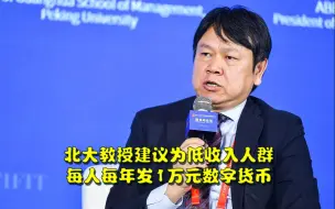 “有2.8亿人月可支配收入不到700元”，北大教授建议为低收入人群每人每年发1万元数字货币