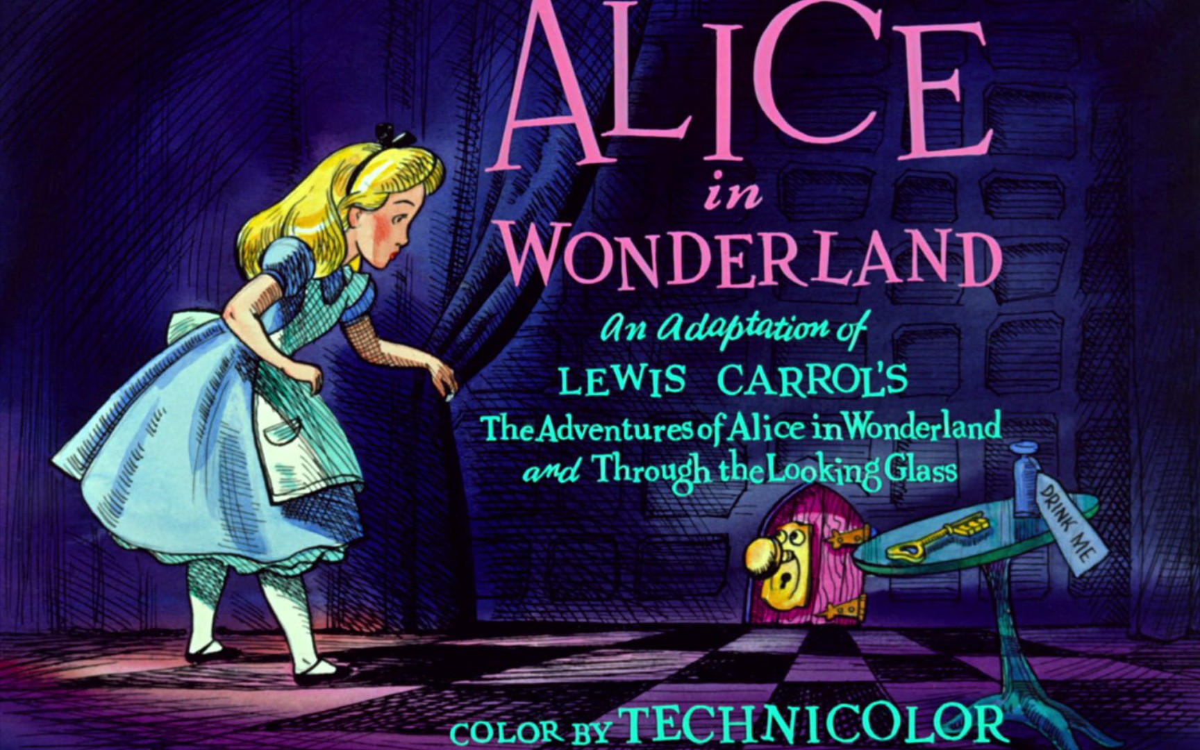 迪士尼动画片电影米老鼠和唐老鸭爱丽丝梦游仙境Alice in Wonderland.1951.复原声版标题卡(米高梅动画2022.10.28.片头曲)哔哩哔哩bilibili