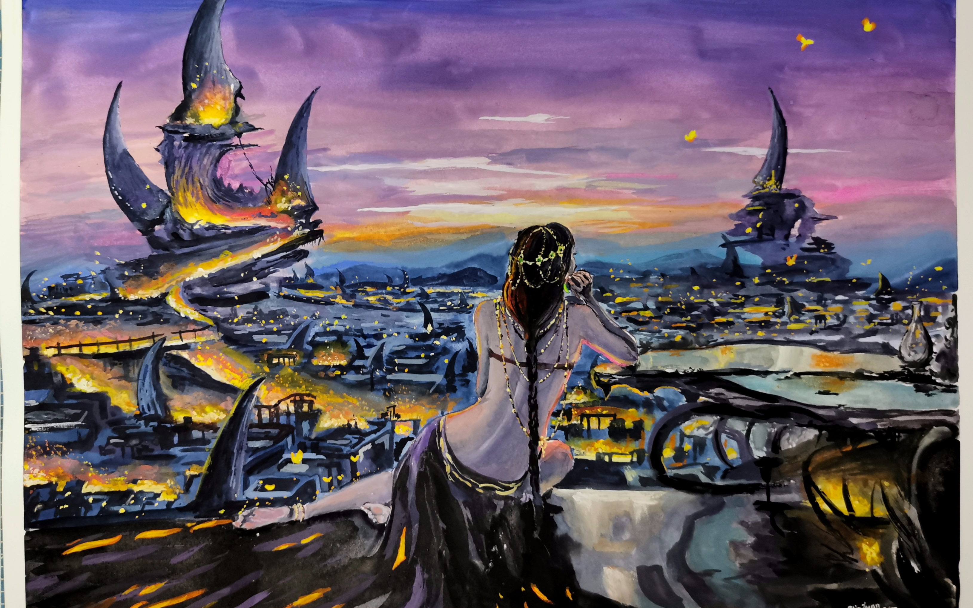 活动作品水粉也能临摹画出鬼刀