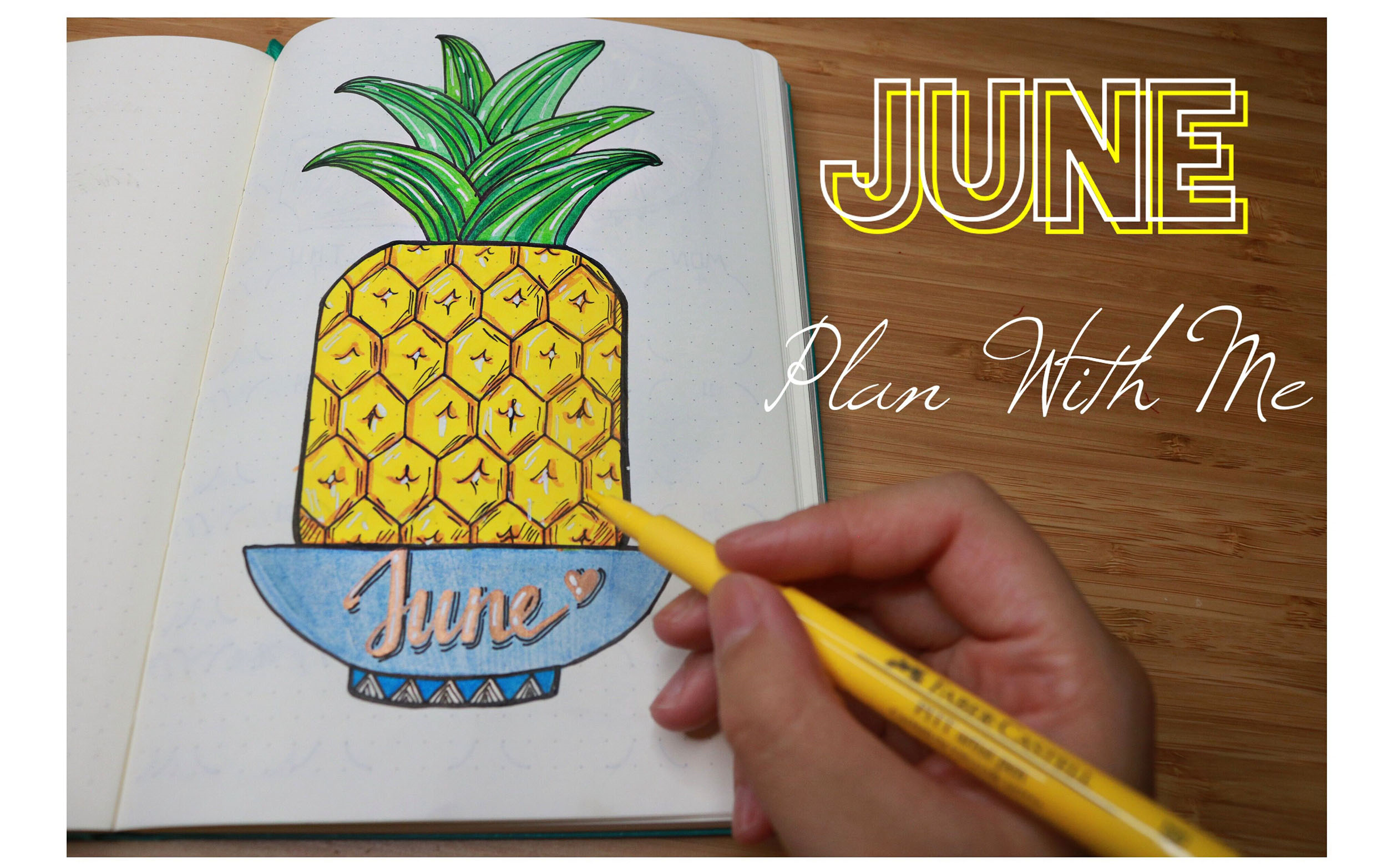 【手帐|bujo】6月ins热带菠萝手账丨bullet journal june 2018 setup