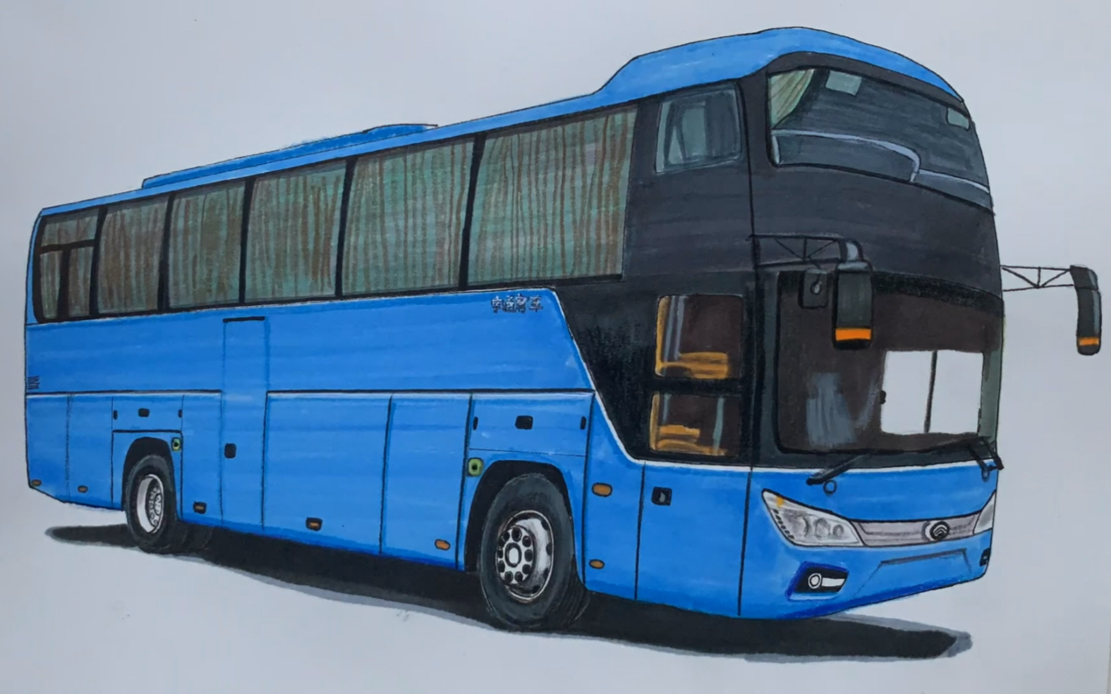 画了一个宇通客车,轮胎没有画好_哔哩哔哩_bilibili