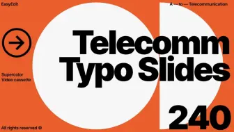 现代极简动态几何视频标题排版海报开场结尾AE模板Telecomm Typo Slides