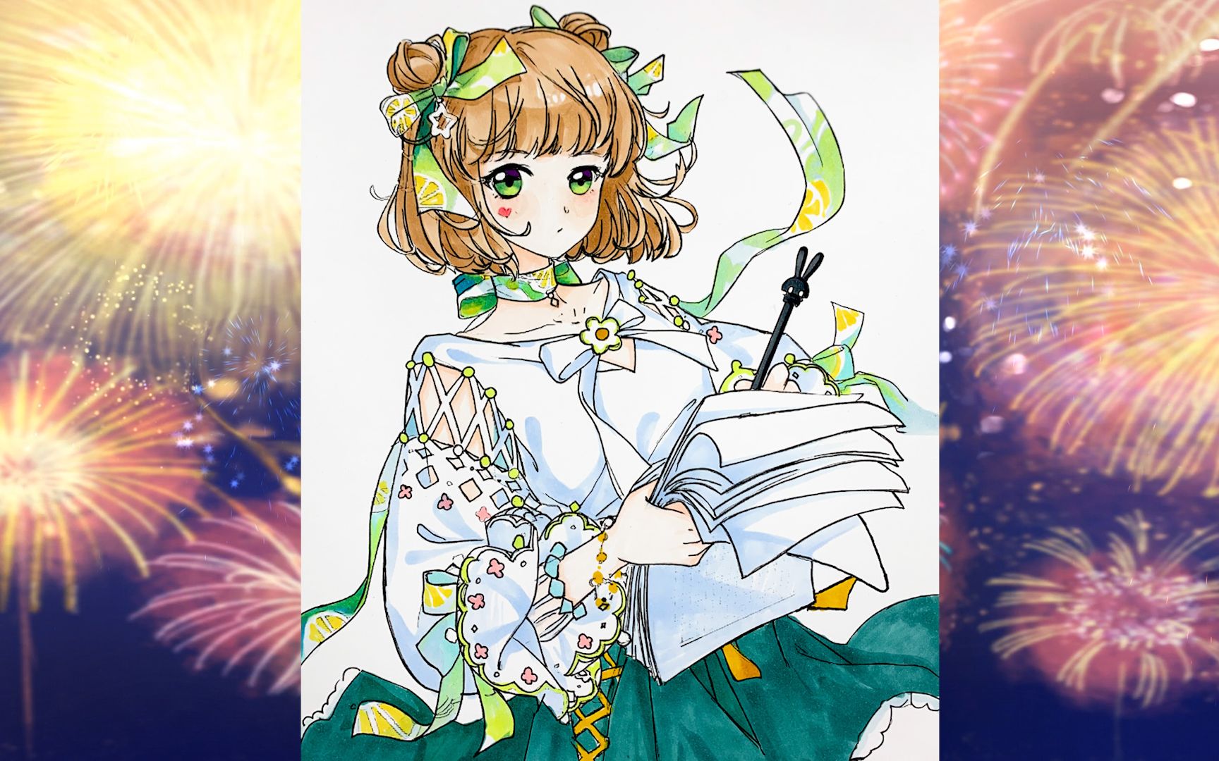 马克笔手绘动漫小姐姐,清透色系你们还喜欢吗?