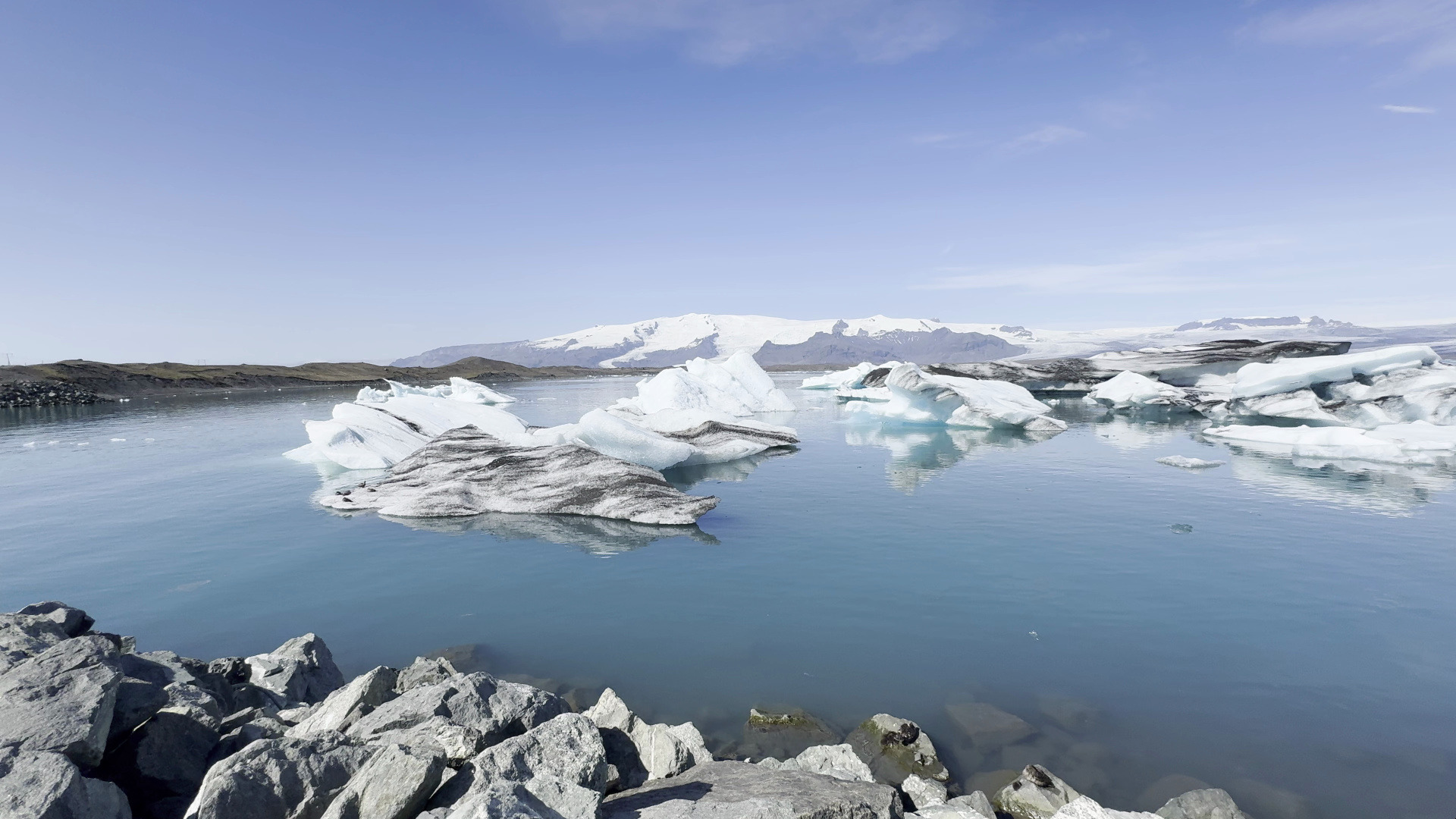 冰岛 无人机 夏天的冰河湖