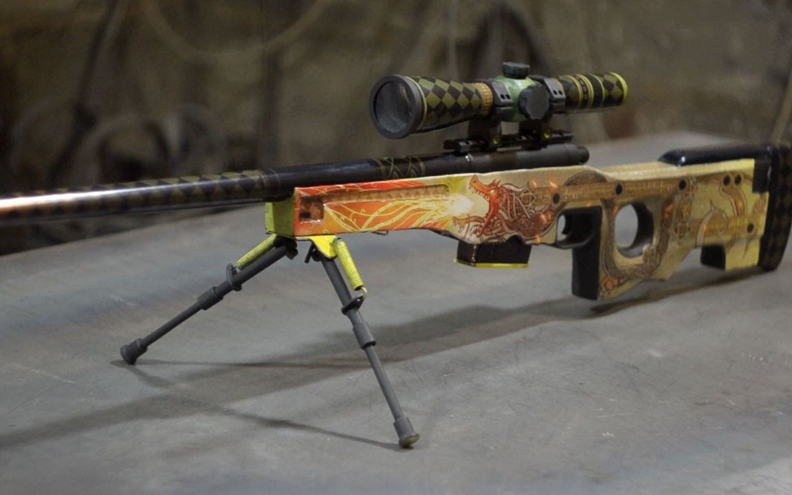 《cs go》awp巨龙传说龙狙皮肤模型手办制作【双语机翻字幕】