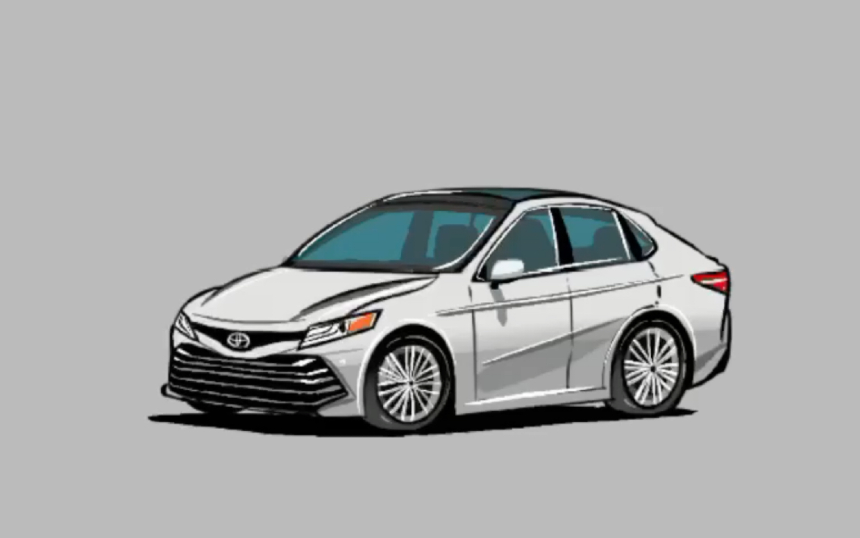 萌新 procreare画小车车～～ 丰田凯美瑞(应该不会有人看吧