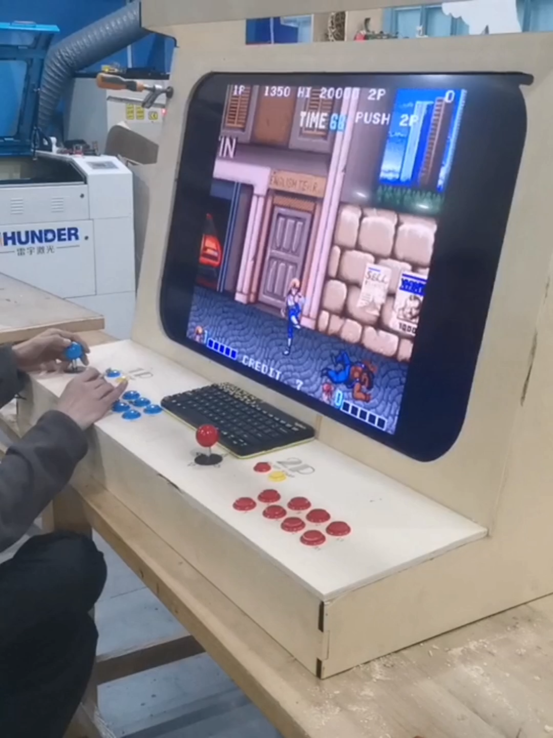 自制大型街机lakka街机木工