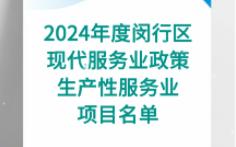 2024年度闵行区现代服务业政策生产性服务业项目名单哔哩哔哩bilibili