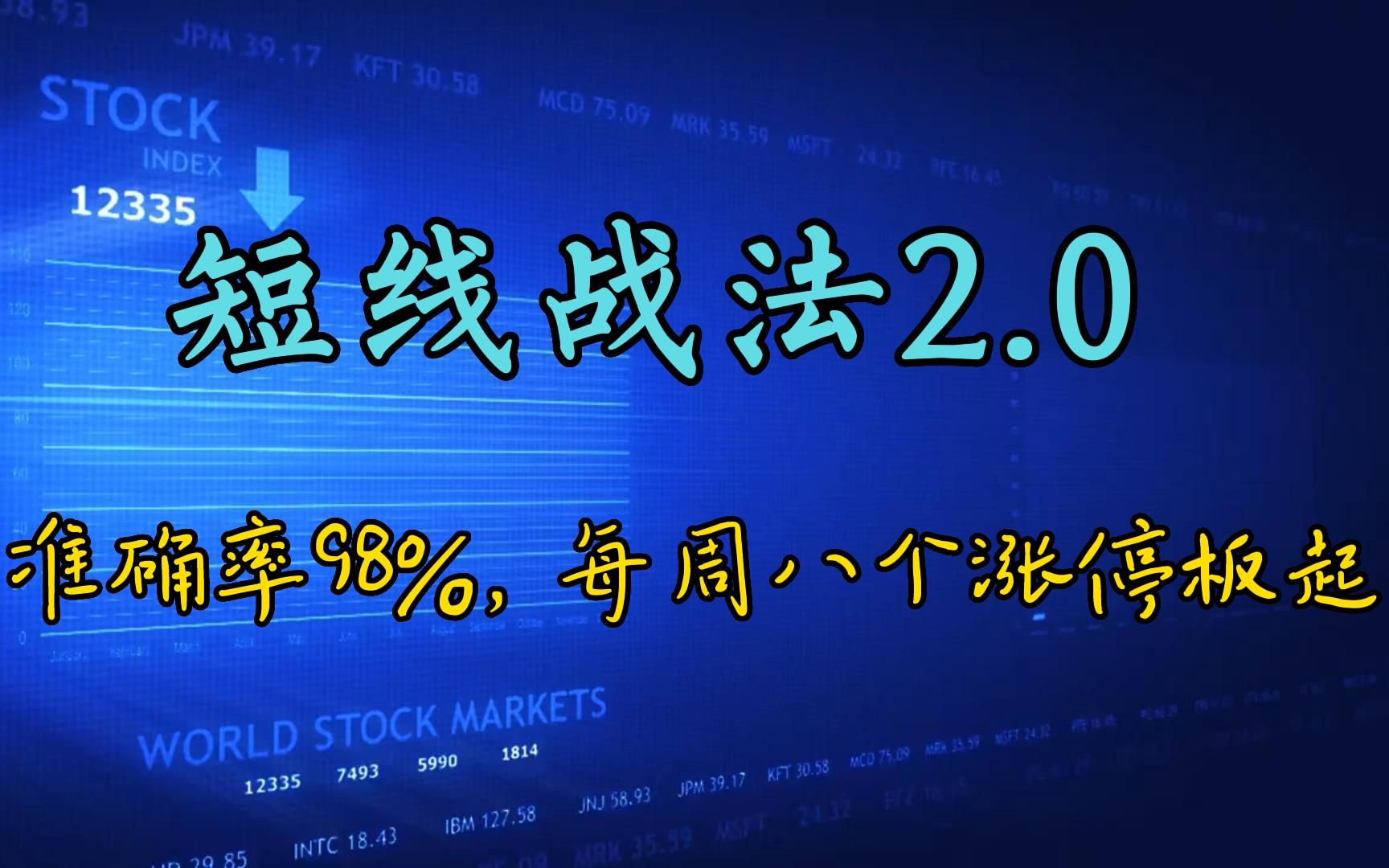 准确率98%的短线战法:十年操盘手不断改良,每周八个涨停板起哔哩哔哩bilibili