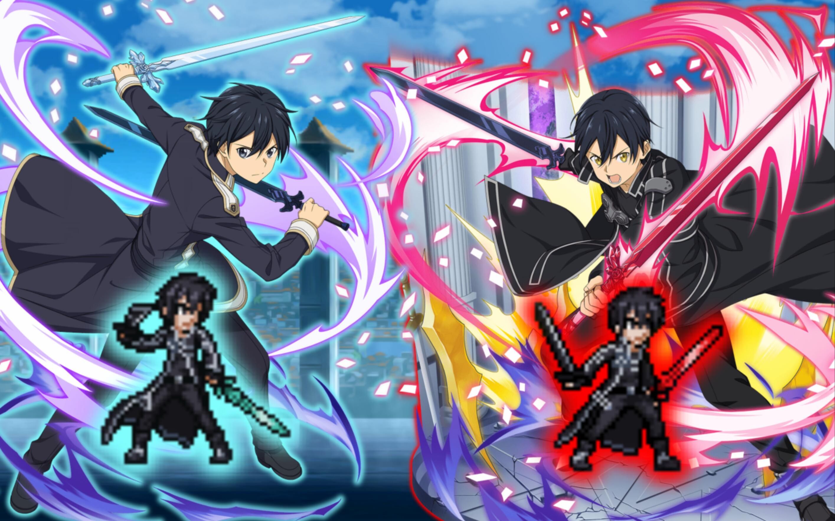 【mugen】新版本双形态特效『桐人』技能动画(附人物下载)