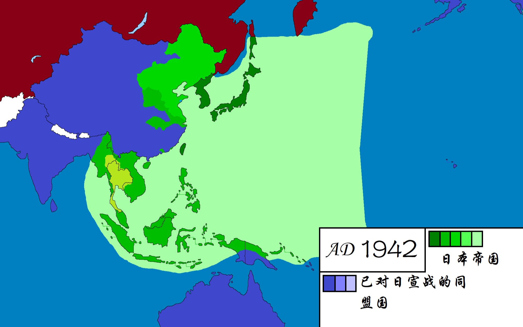 【历史地图】@安雪韩制作——世界反法西斯战争中国和太平洋战场哔哩哔哩bilibili