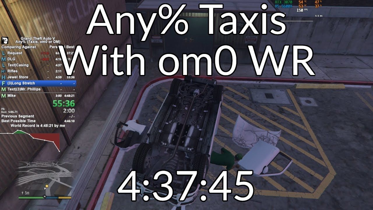 【gta5】any% taxis 跳關 速通 4:37:45[世界紀錄]俠盜獵車手5