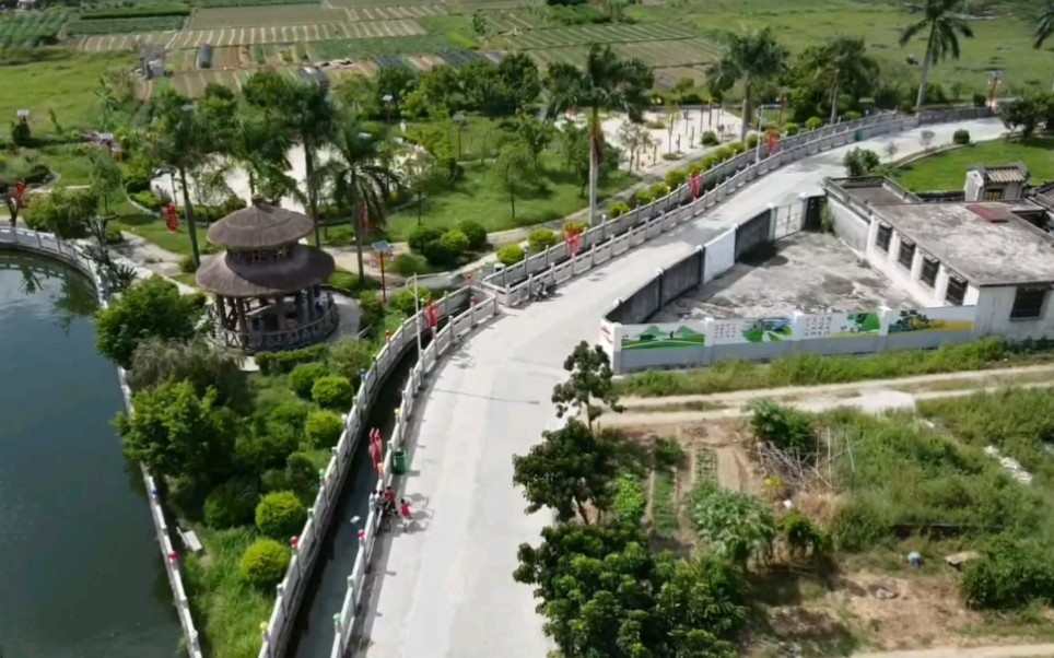 航拍普宁市下架山镇葵岭村文化公园