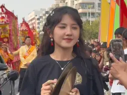 潮汕醒狮队小狮妹，国风民俗女孩，好美的潮汕女孩