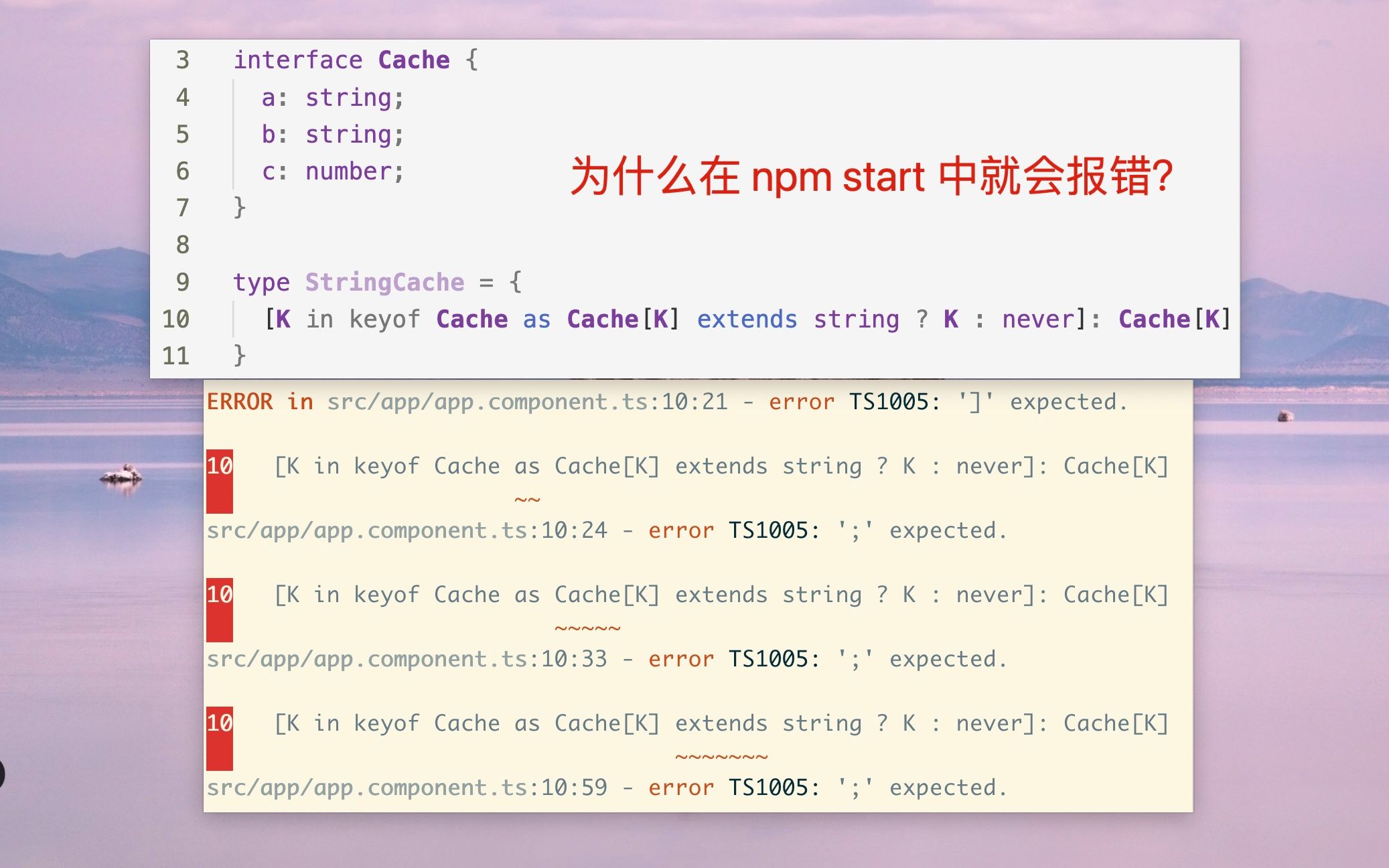 TS 定义在 VS Code 中没报错但是在 npm start 中报错是为啥?哔哩哔哩bilibili