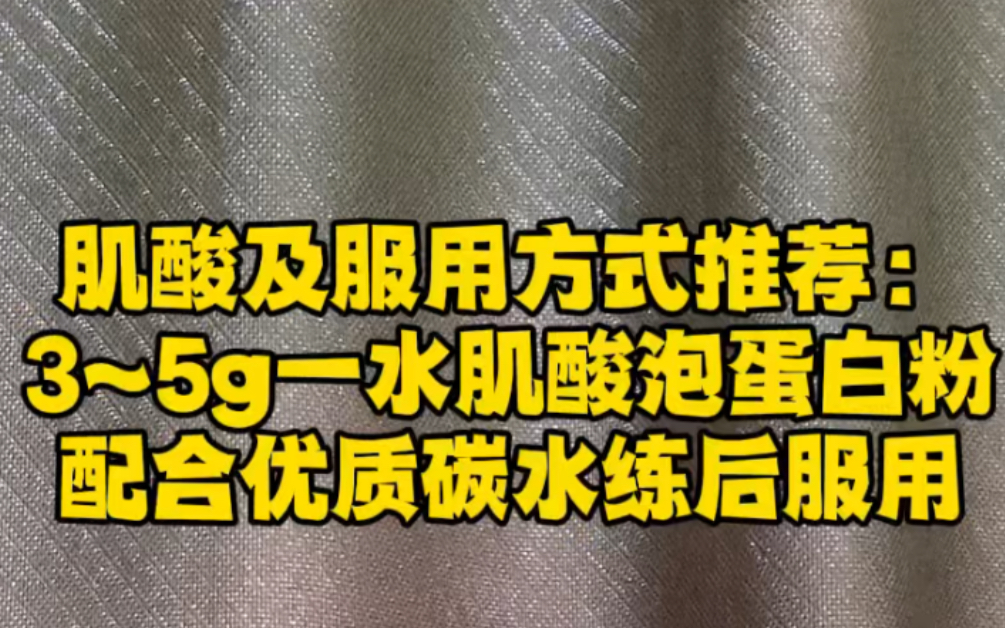 肌酸及服用方式推荐:3~5g一水肌酸泡蛋白粉,配合优质碳水练后服用哔哩哔哩bilibili
