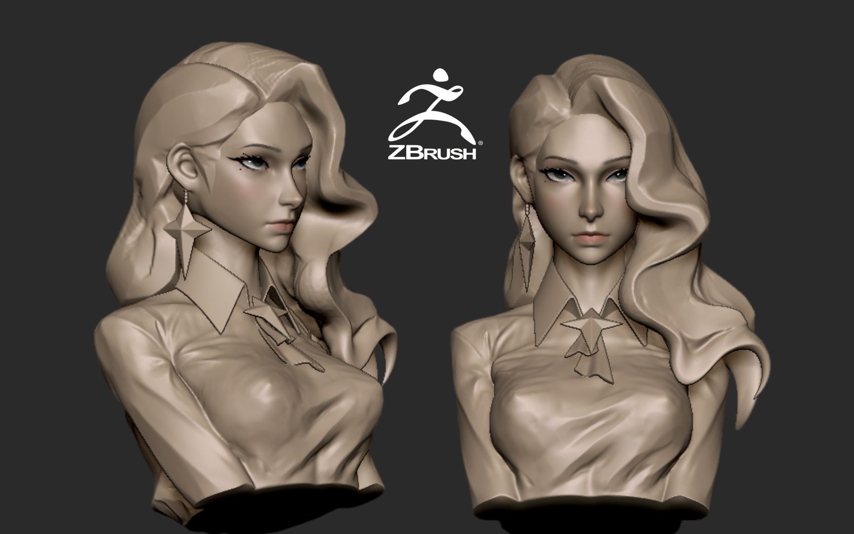 【zbrush雕刻】女性角色模型雕刻及制作过程思路分享(附赠400多套材质