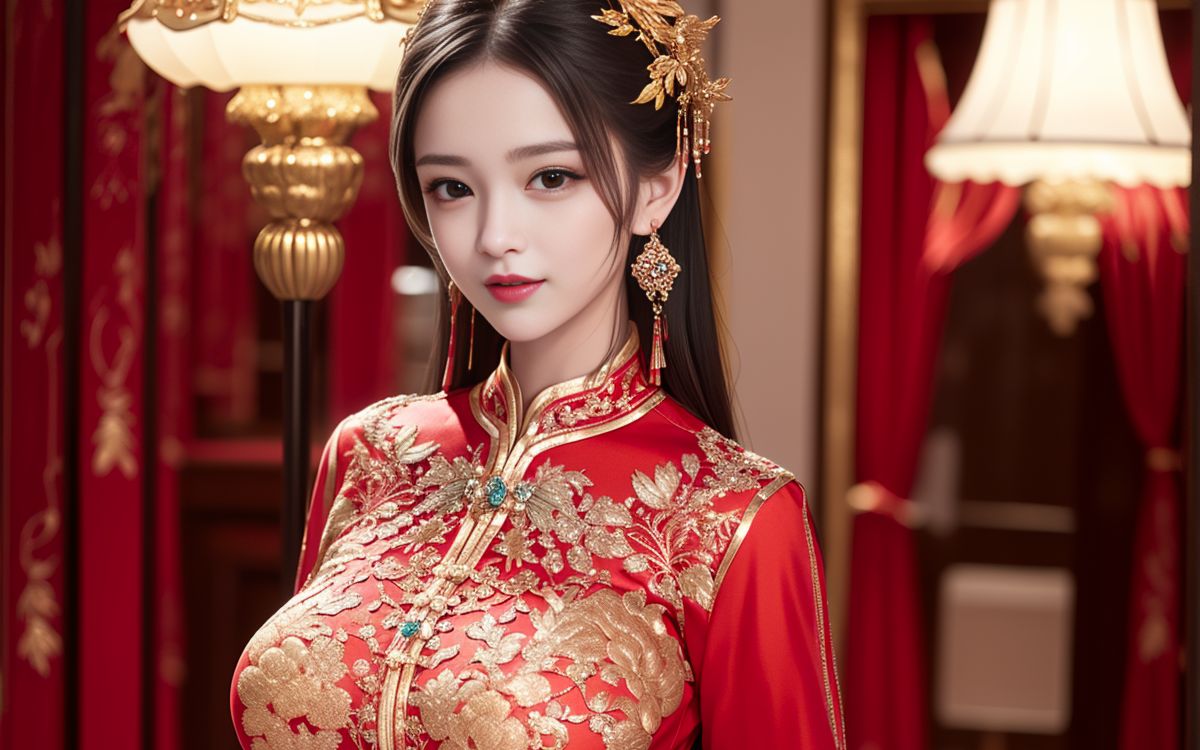 [图]ai绘图画图-震惊！！中式婚服～红嫁衣来袭