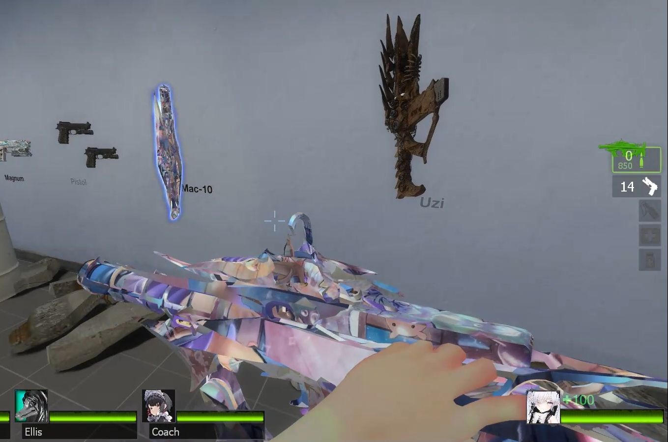 求生之路2 武器mod 枯骨鳞片替换mac10 千语替换uzi