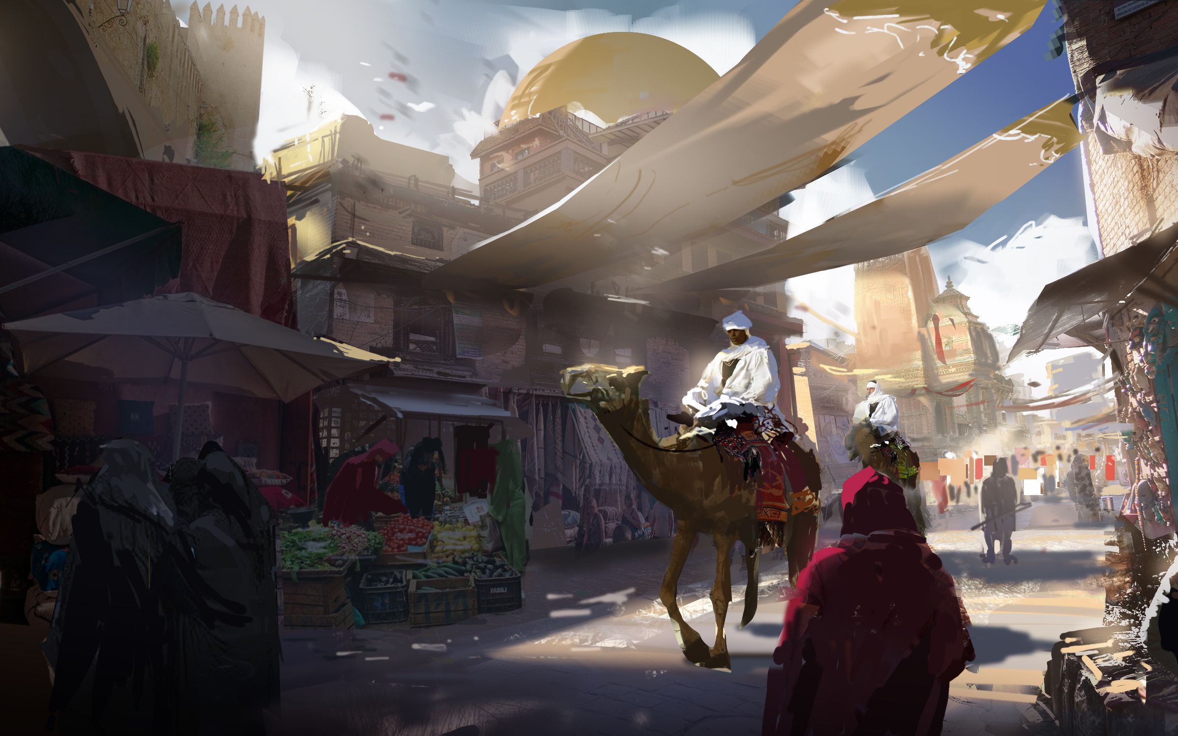 1.5小时场景练习,从黑白构成到上色