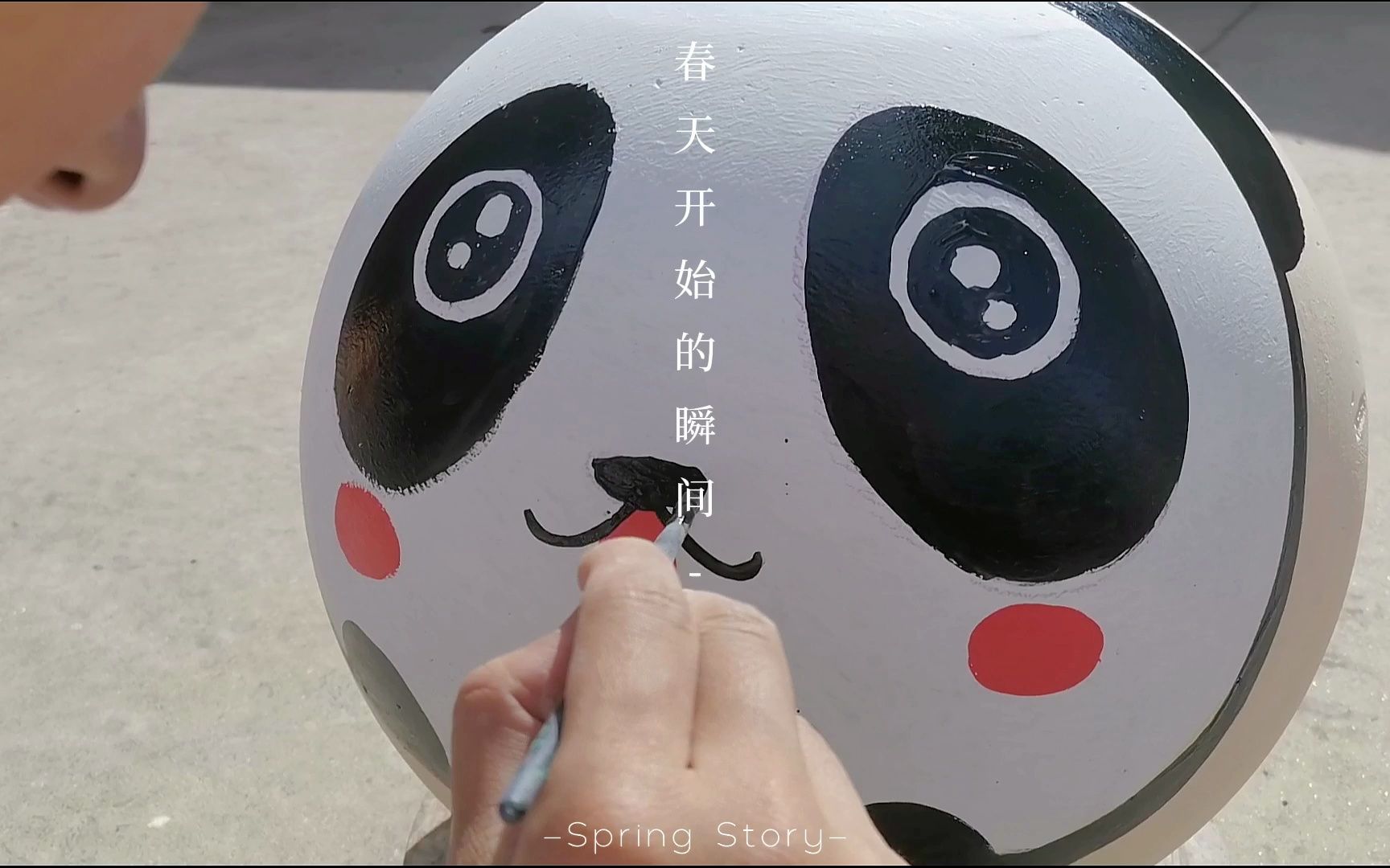 张家港石球彩绘,张家港户外石墩美化,张家港室外创意墙绘画,张家港