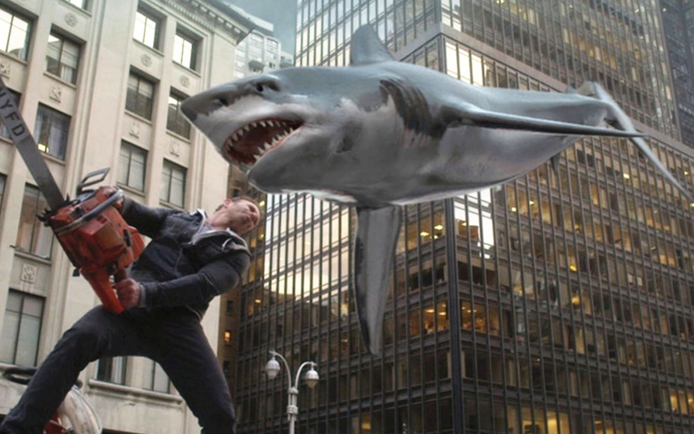 龙卷风来袭,上万鲨鱼从天而降,全民武装大战飞天鲨鱼_哔哩哔哩 (゜-゜