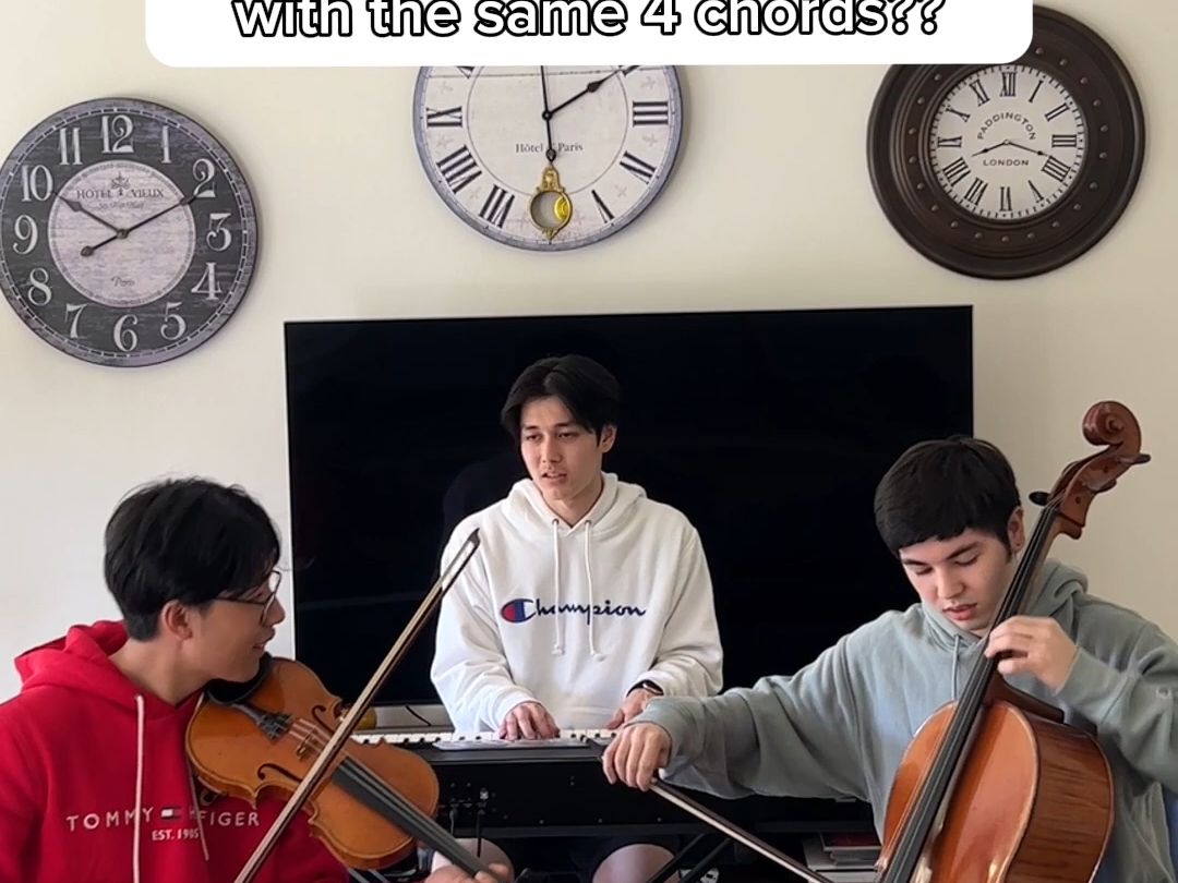 [图]how many songs can we play with JUST 4 chords_ (violin, piano, cello)