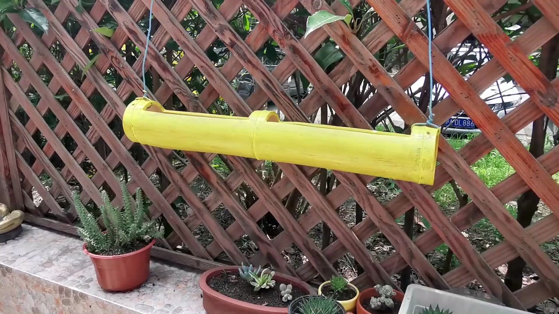 竹子制作多肉花盆