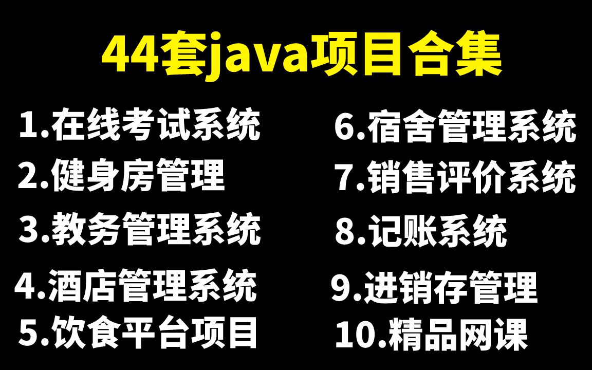 【Java毕设合集】44套毕设系统(附源码课件)任意挑选,允许白嫖!手把手教学,助你快速毕业!Java实战Java项目Java课设Java开发毕业设计哔哩...